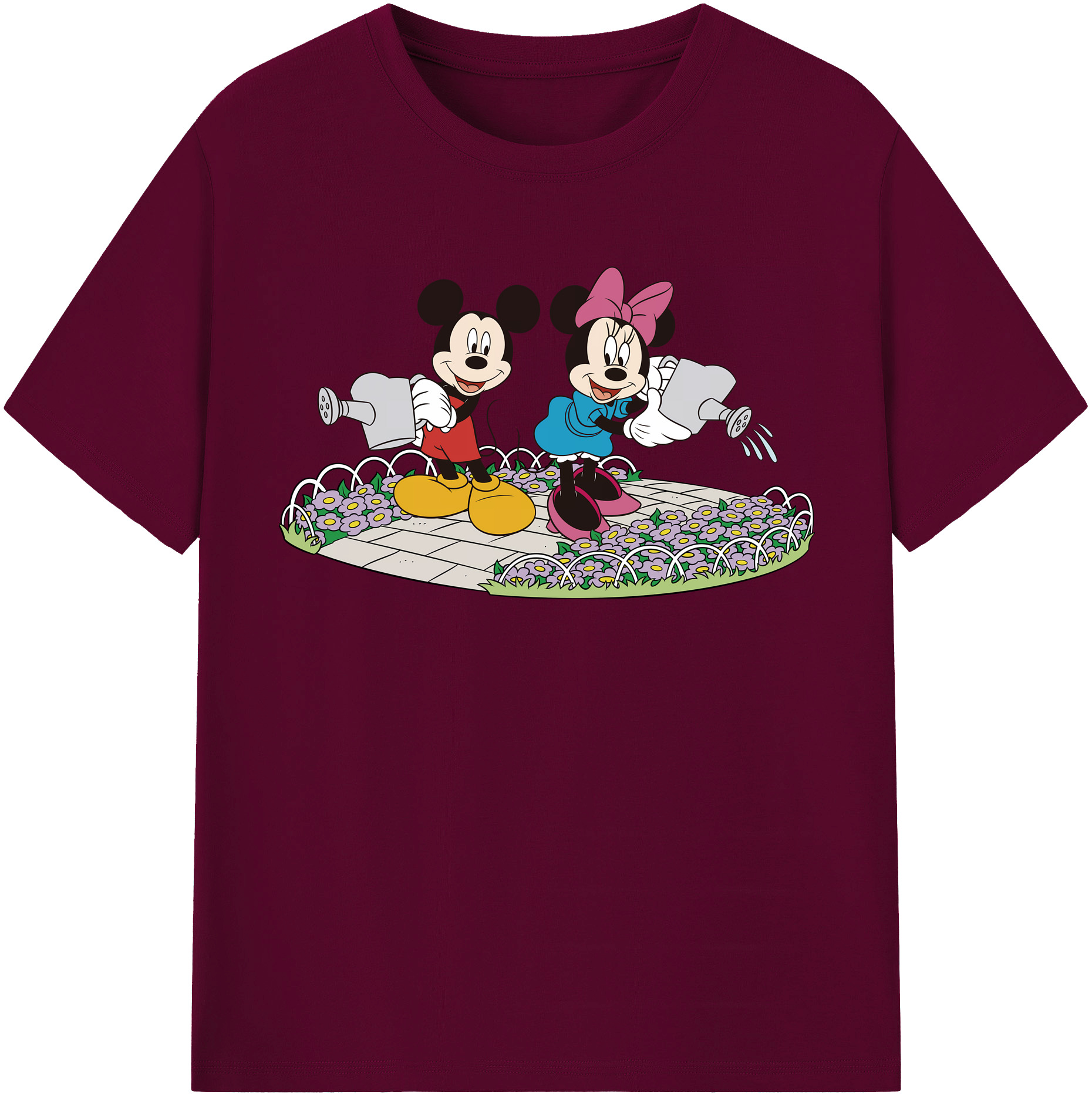 （画像用） ミッキーマウス Mickey Mouse レディースカジュアルプリントTシャツ（綿100％）